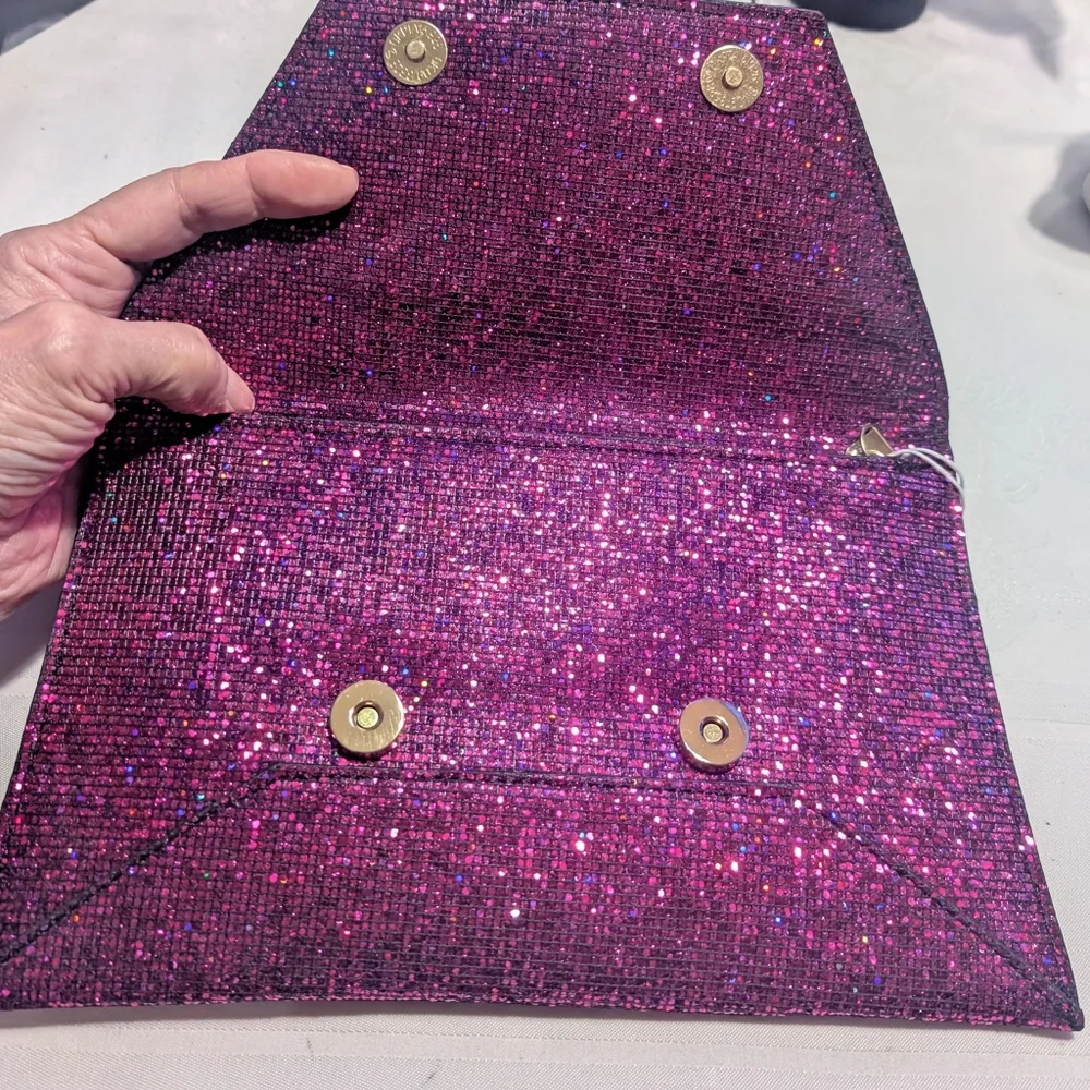 Urban Expressions Glitter Envelope Clutch/ Crossbody - Magenta 🔥